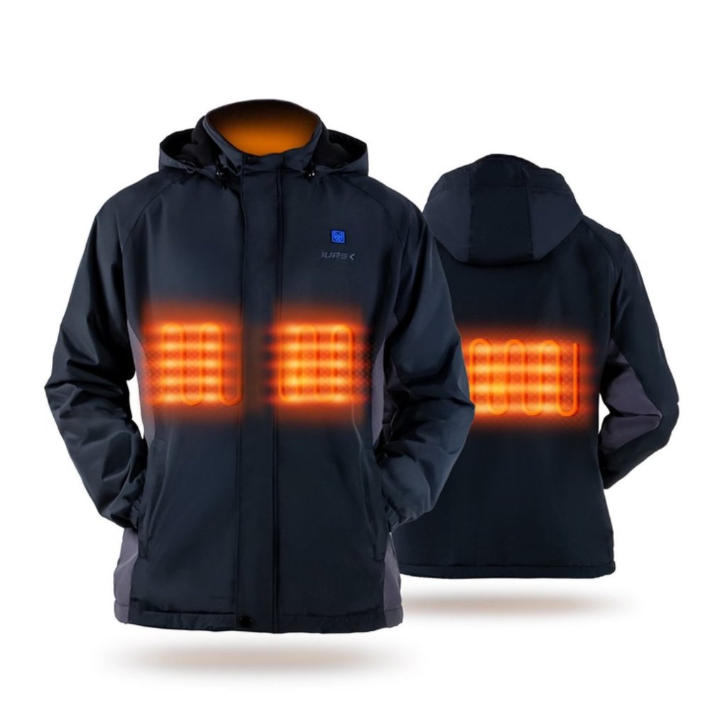 Electric Heated Jacket with Portable Power Bank IUREK Unisex Winter Outdoor